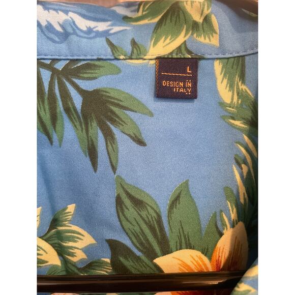"Design in Italy" Hawaiian Casual  Beach Print, Short Sleeve Shirt, A33 - Picture 3 of 7